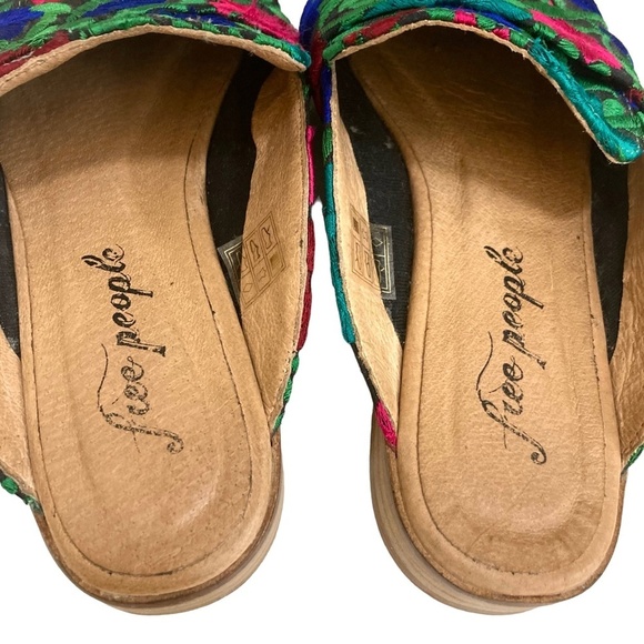 FREE PEOPLE At Ease Embroidered Brocade Slip On Flat Loafer Mules - Picture 9 of 15